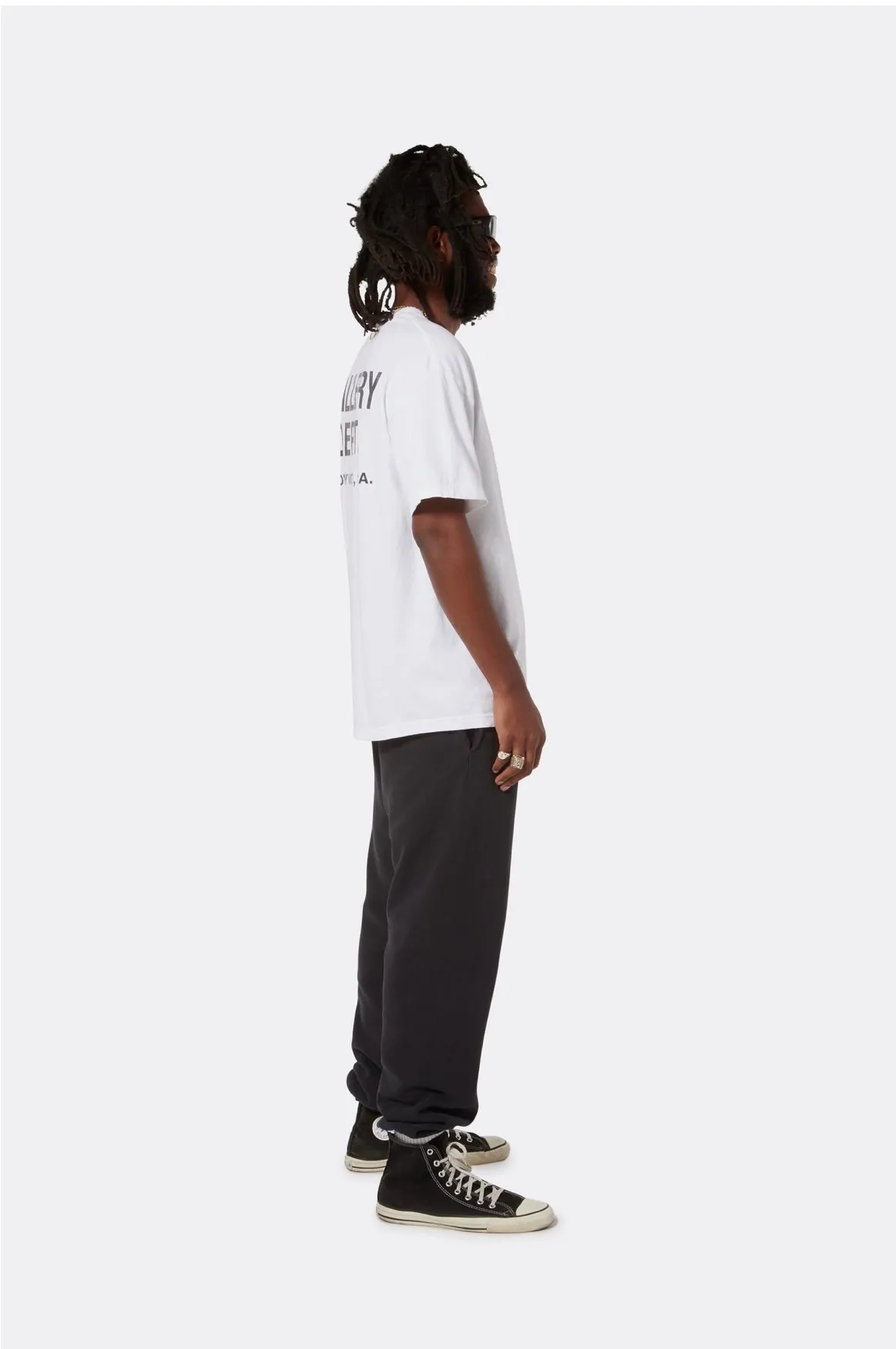 GALLERY DEPT. SOUVENIR TEE English LOGO commemorative basic short-sleeved white S-XL original consistent cotton and linen cylindrical fabric high poundage 230g fabric accessories matching correct version